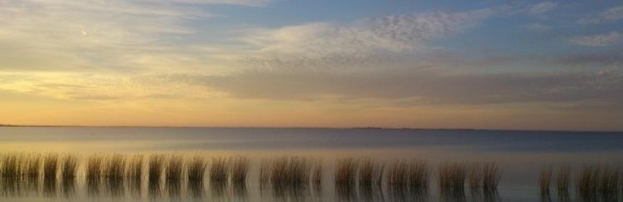View of a sunset across Meningie lake